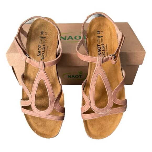 Naot Dorith Latte Brown Leather Sandal Size 38 U.S. Size 7 - Picture 3 of 12